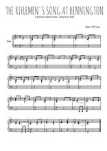 Téléchargez l'arrangement pour piano de la partition de Traditionnel-The-Riflemen-s-song-at-Bennington en PDF